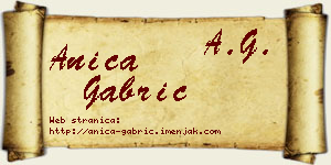 Anica Gabrić vizit kartica